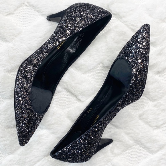 SAINT LAURENT glitter kitten heels- brand new - Picture 3 of 6